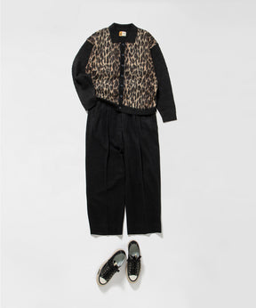 KNIT CARDIGAN / LEOPARD / BLACK