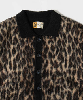 KNIT CARDIGAN / LEOPARD / BLACK