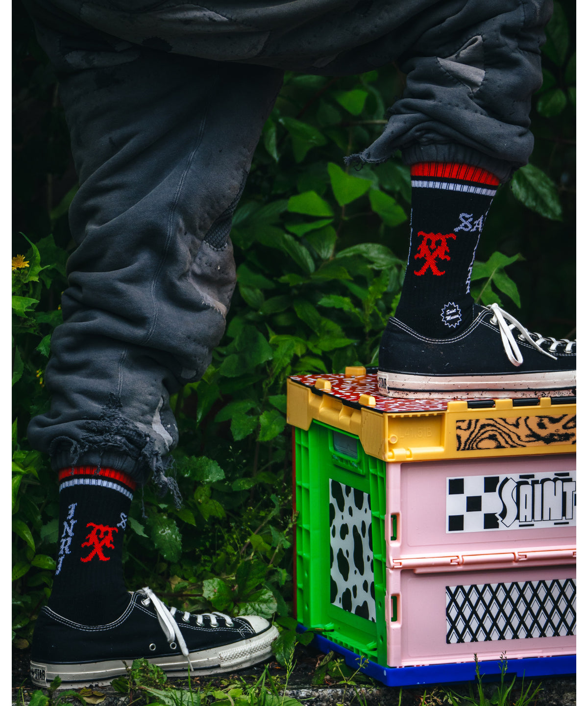 SOCKS / SINNER / BLACK＋RED