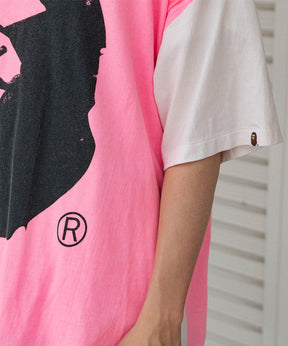 BAPE_SS TEE / HANDPRINT / WHT＋PNK