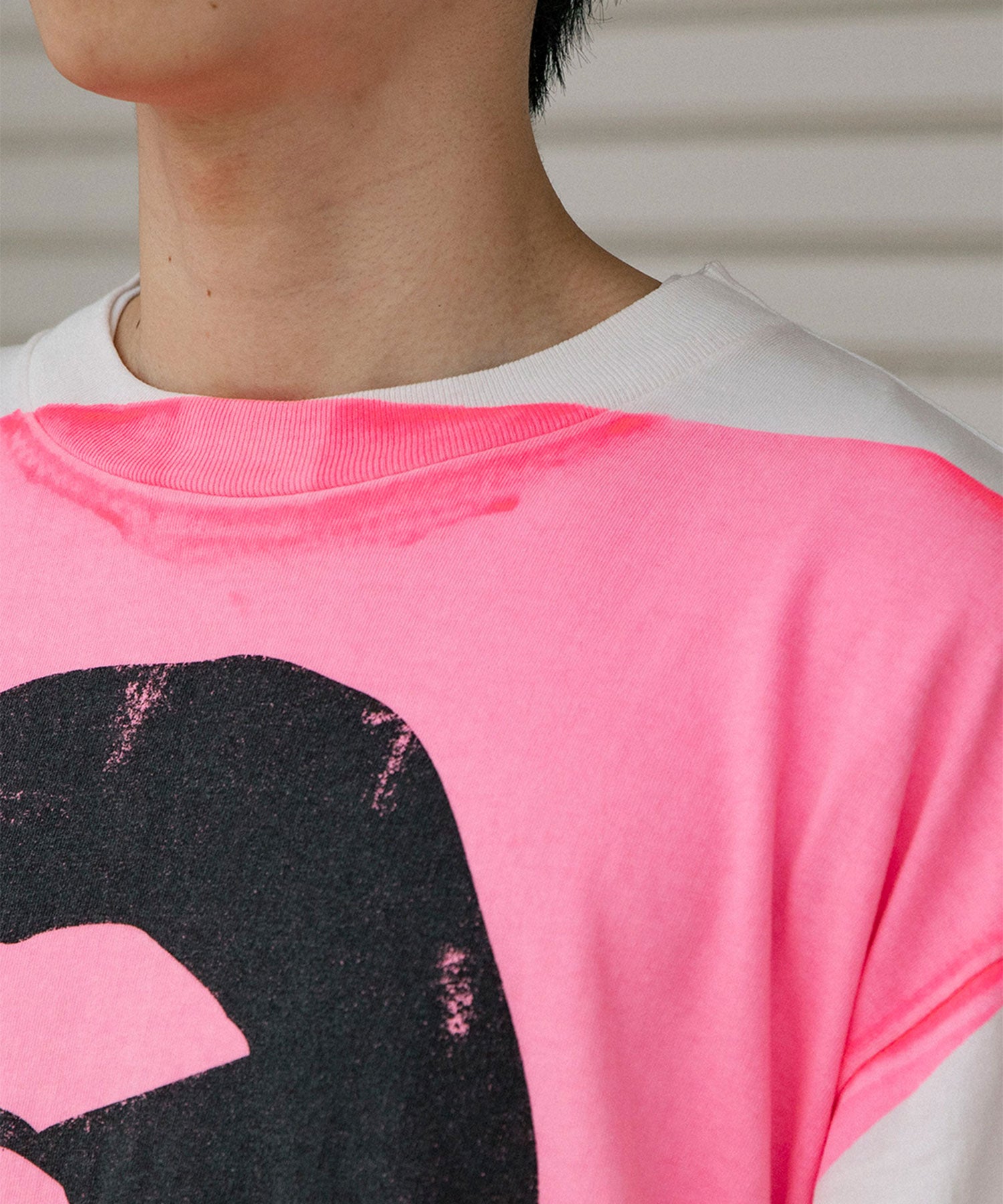 BAPE_SS TEE / HANDPRINT / WHT＋PNK