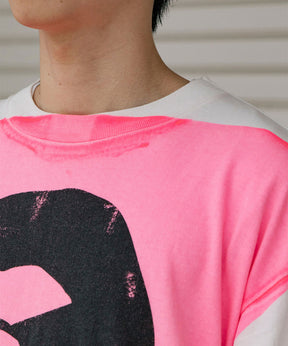 BAPE_SS TEE / HANDPRINT / WHT＋PNK