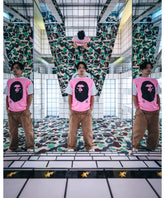 BAPE_SS TEE / HANDPRINT / WHT＋PNK