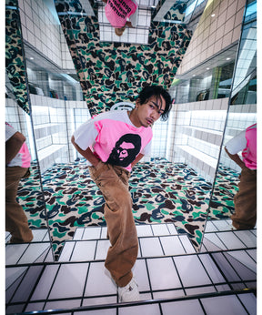 BAPE_SS TEE / HANDPRINT / WHT＋PNK