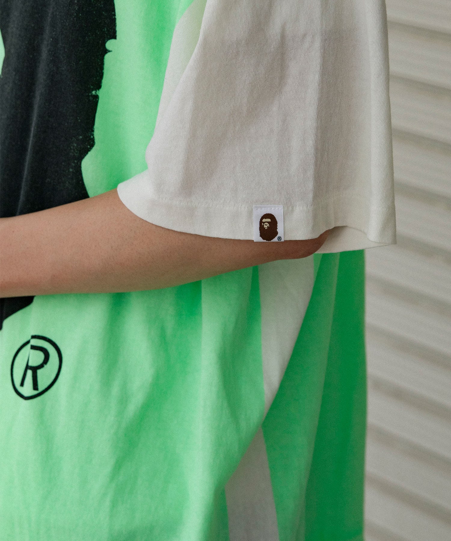 BAPE_SS TEE / HANDPRINT / WHT＋GRN