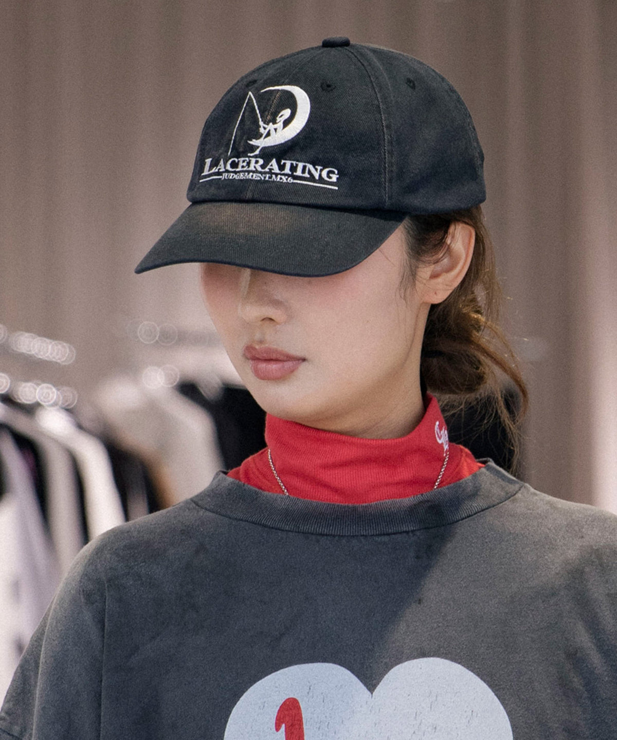 6PANEL CAP / LACERATING / BLACK