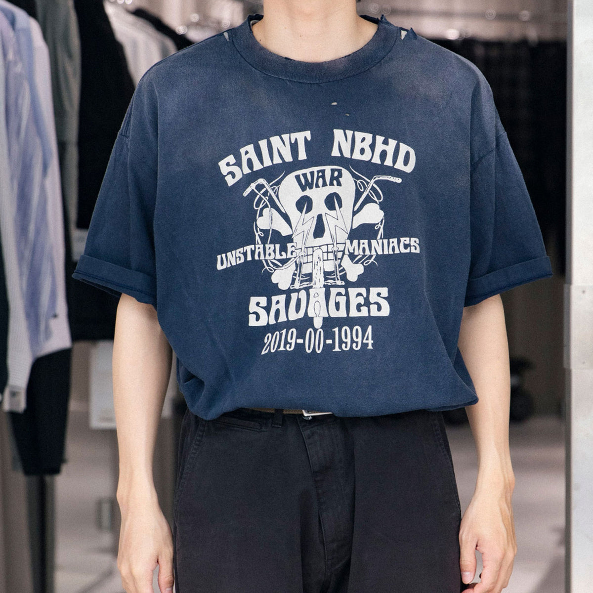 SAINT NBHD スカルプリント Tシャツ XL SAINT NBHD スカルプリント Tシャツ XL