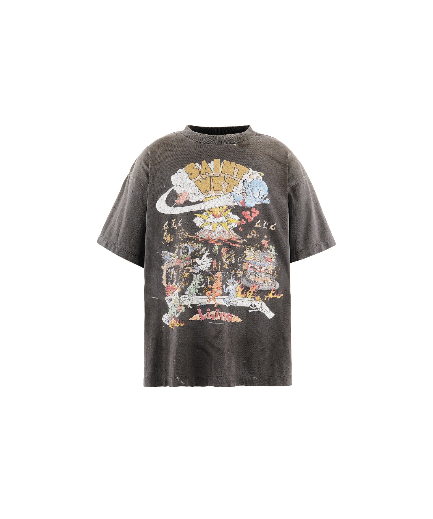 SS T-SHIRT/LIVING/BLACK