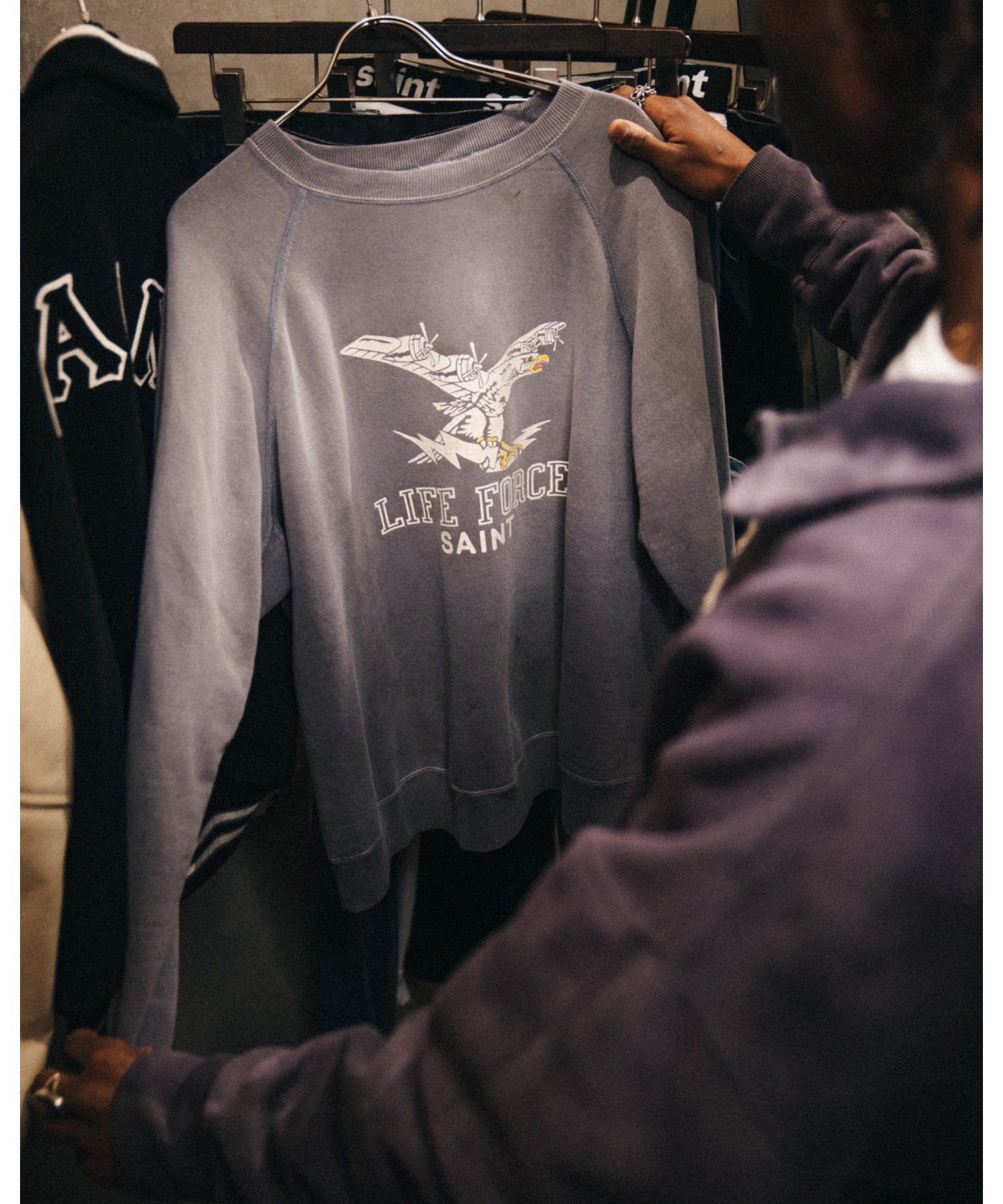 RAGLAN CRW N SWT/LIFE FORCE/NAVY