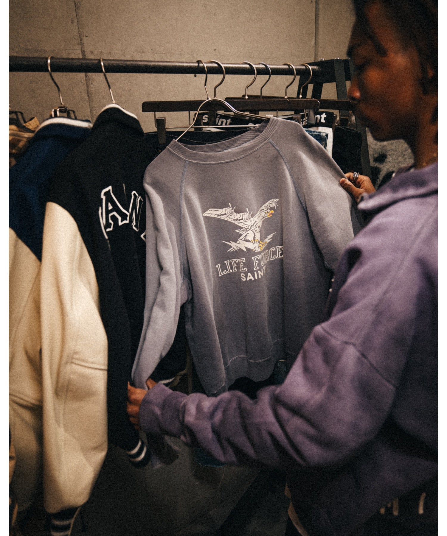 RAGLAN CRW N SWT/LIFE FORCE/NAVY
