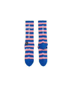 SOCKS/BORDER/BLUE+PINK