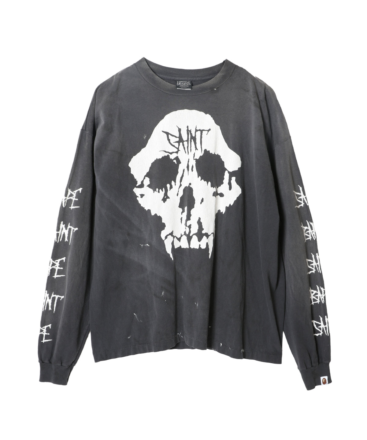 BAPE_LS T-SHIRT/SKULL/BLACK