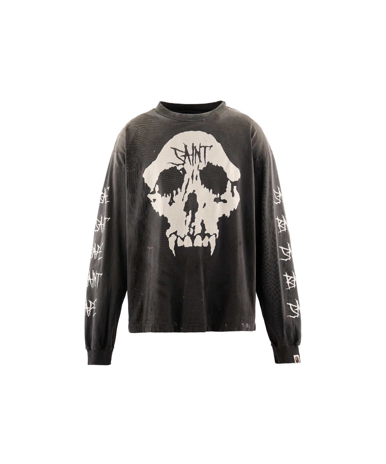 BAPE_LS T-SHIRT/SKULL/BLACK
