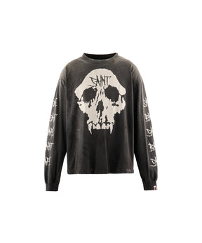BAPE_LS T-SHIRT/SKULL/BLACK