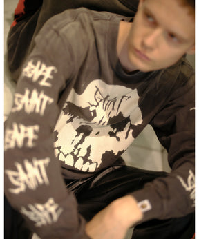 BAPE_LS T-SHIRT/SKULL/BLACK