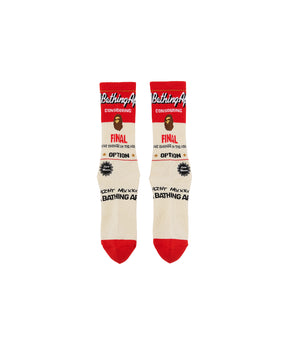 BAPE_SOCKS/FINAL/ECRU+RED