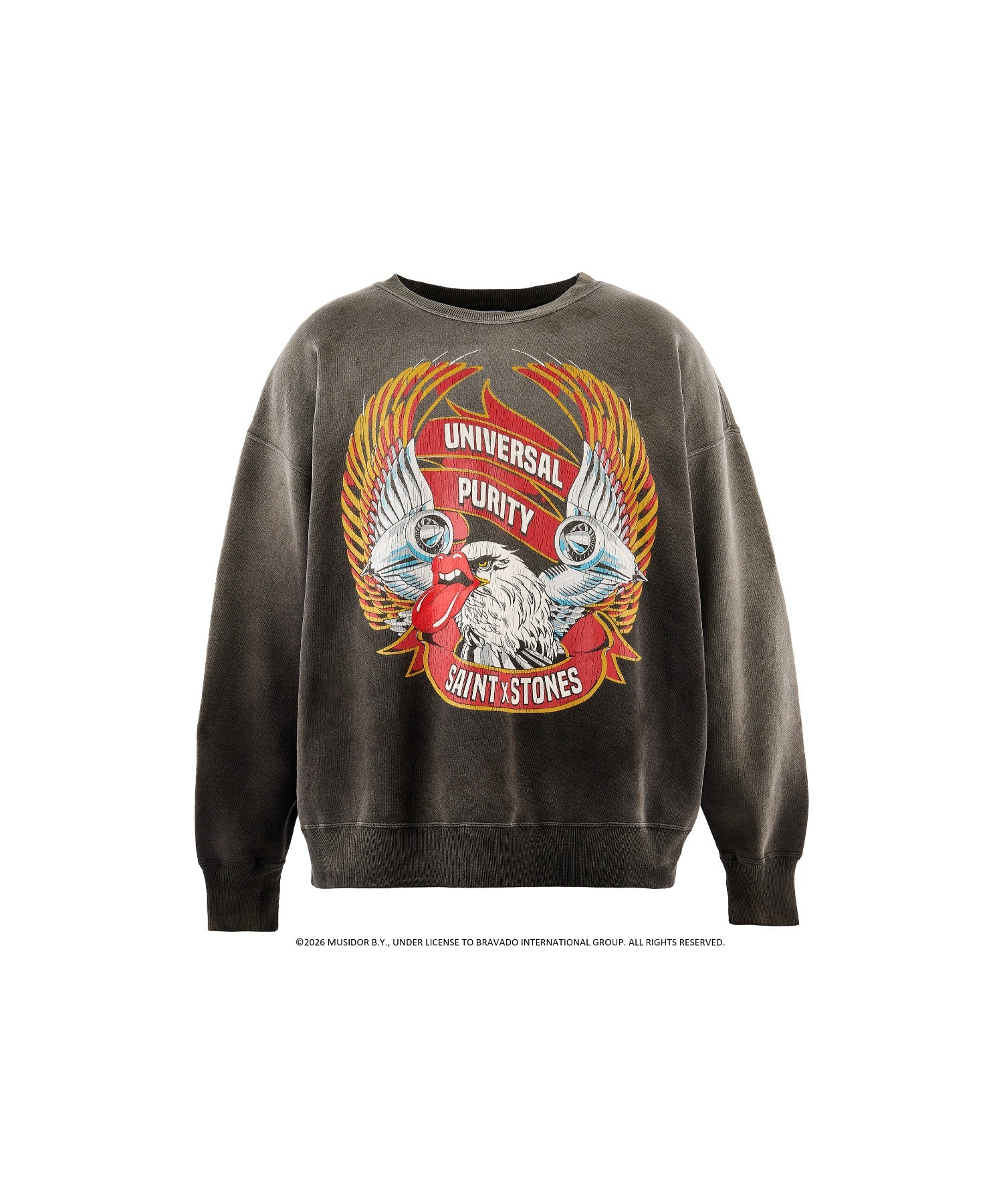 TRS_CRW N SWEAT/LIPS&TOHGUE/BLK