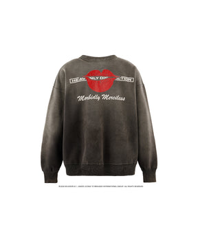 TRS_CRW N SWEAT/LIPS&TOHGUE/BLK