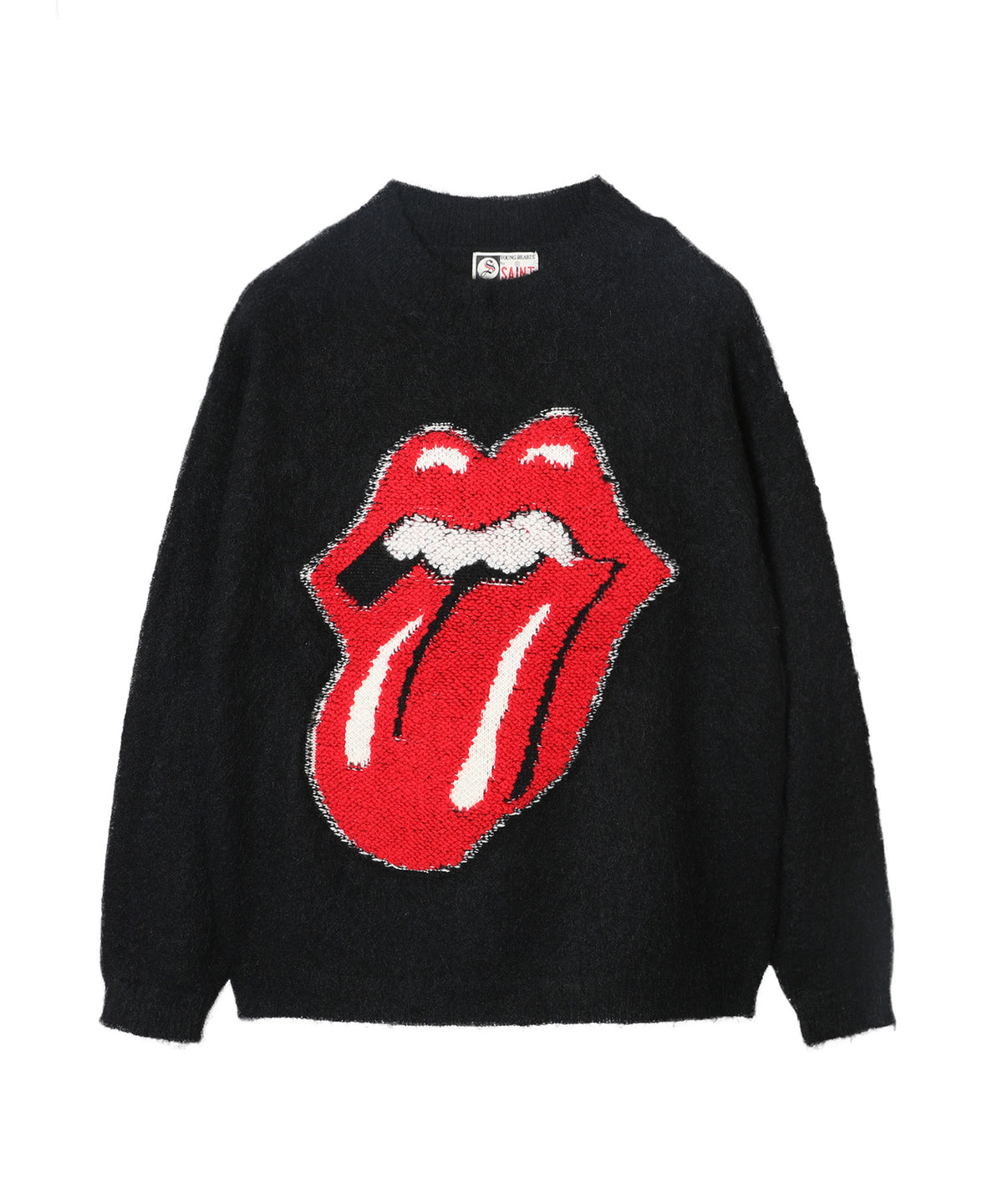 TRS_CRW N KNIT/LIPS&TOHGUE/BLK