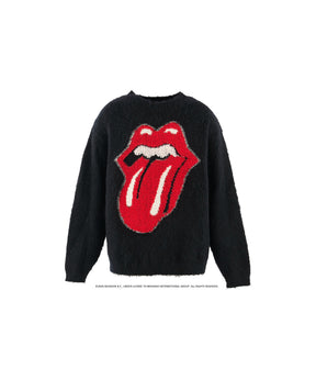 TRS_CRW N KNIT/LIPS&TOHGUE/BLK