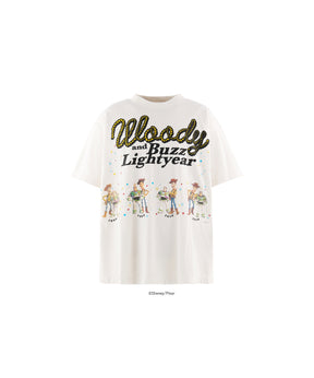 PIXAR_SS T-SHIRT / Woody&Buzz / WHT