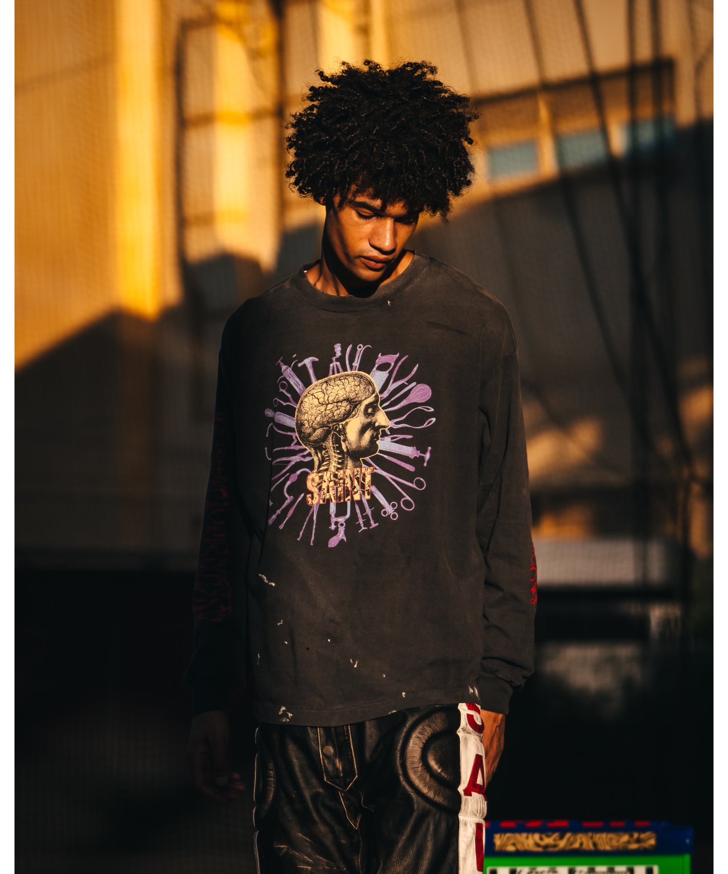 LS T-SHIRT/HEAD/BLACK