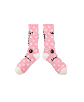 SOCKS / DOT / PINK+WHITE