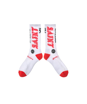 SOCKS/SAINT/WHITE+RED