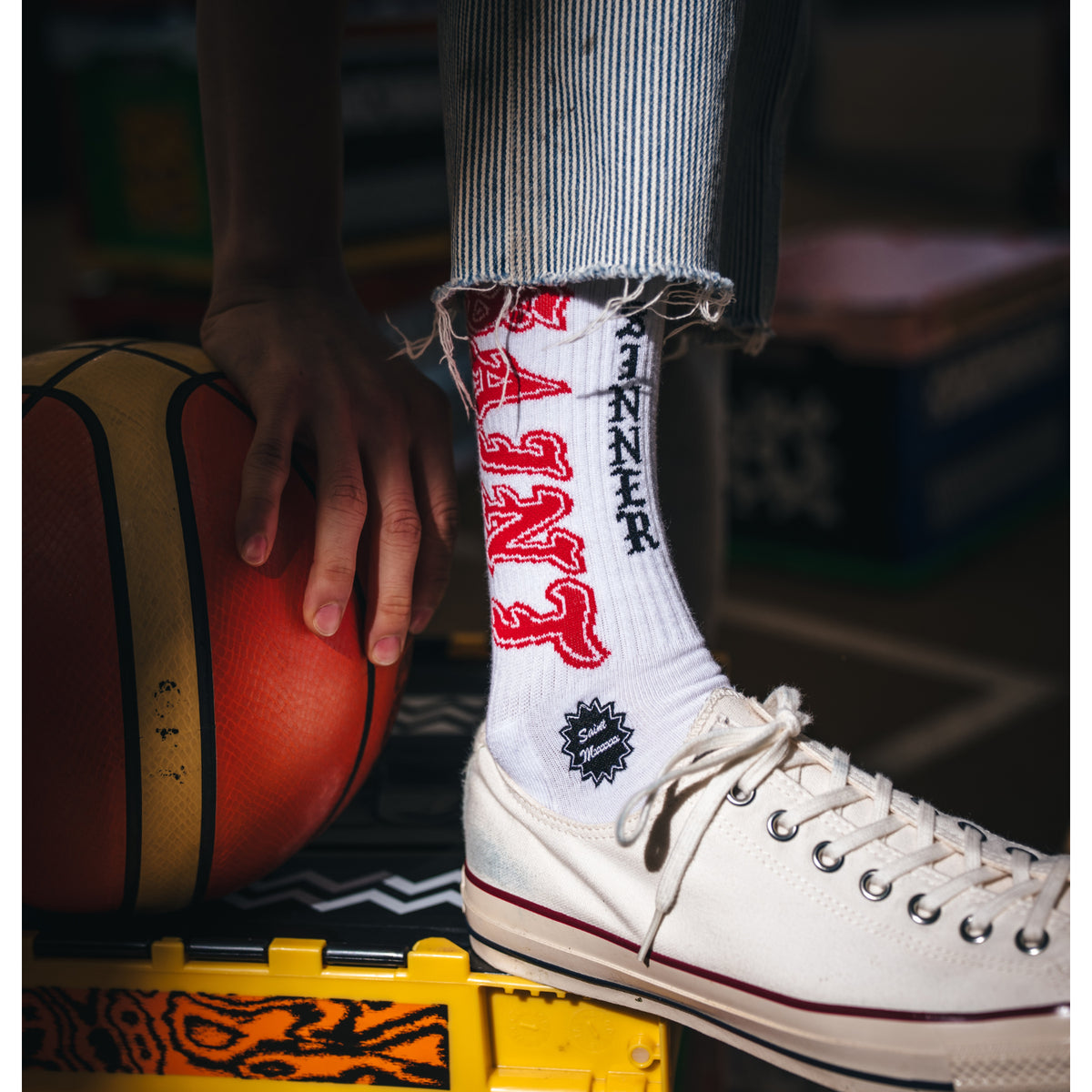 SOCKS/SAINT/WHITE+RED - SAINT MXXXXXX (セントマイケル) - goods