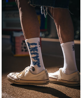 SOCKS/SAINT/WHITE+BLUE