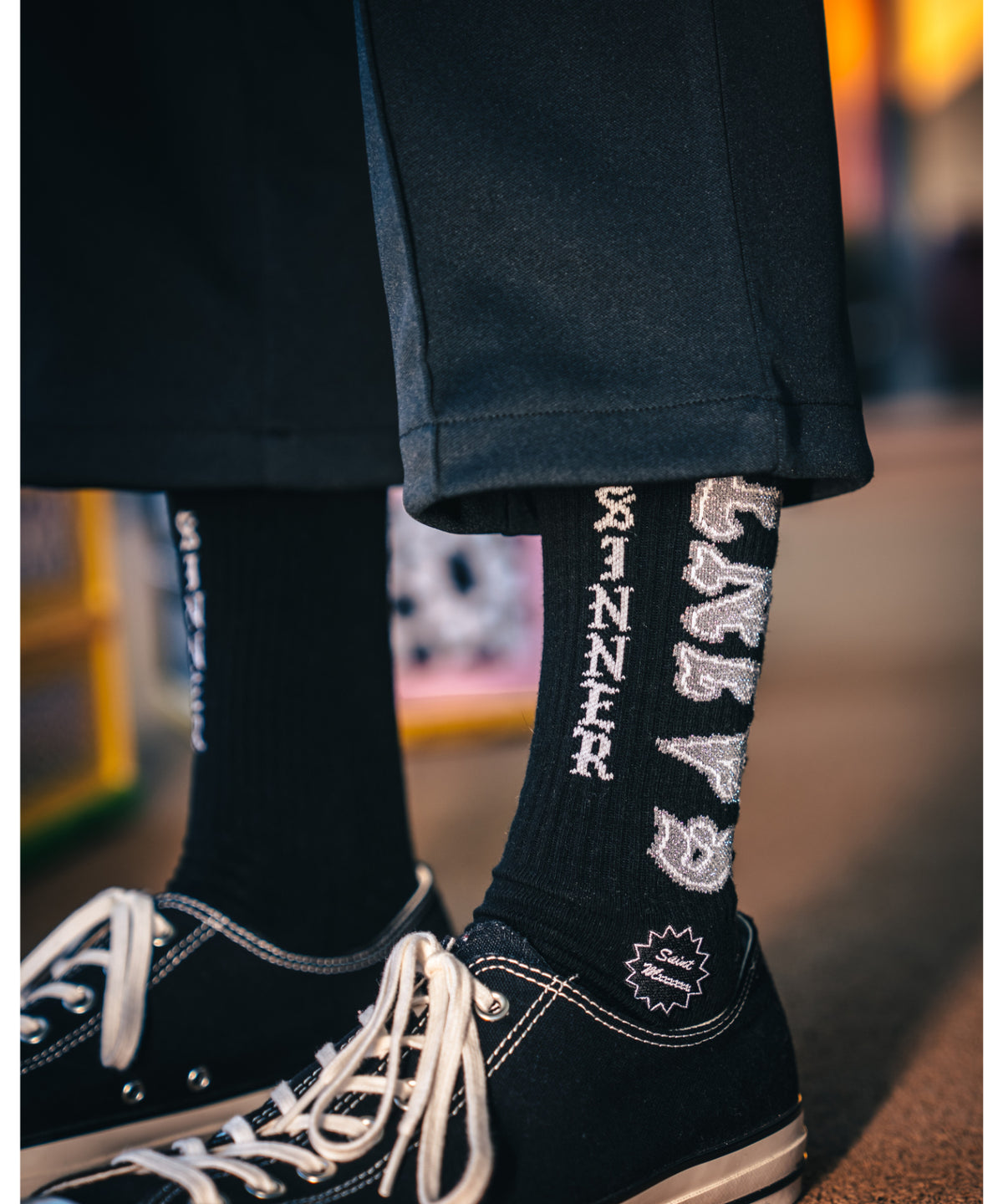 SOCKS/SAINT/BLACK+GRAY