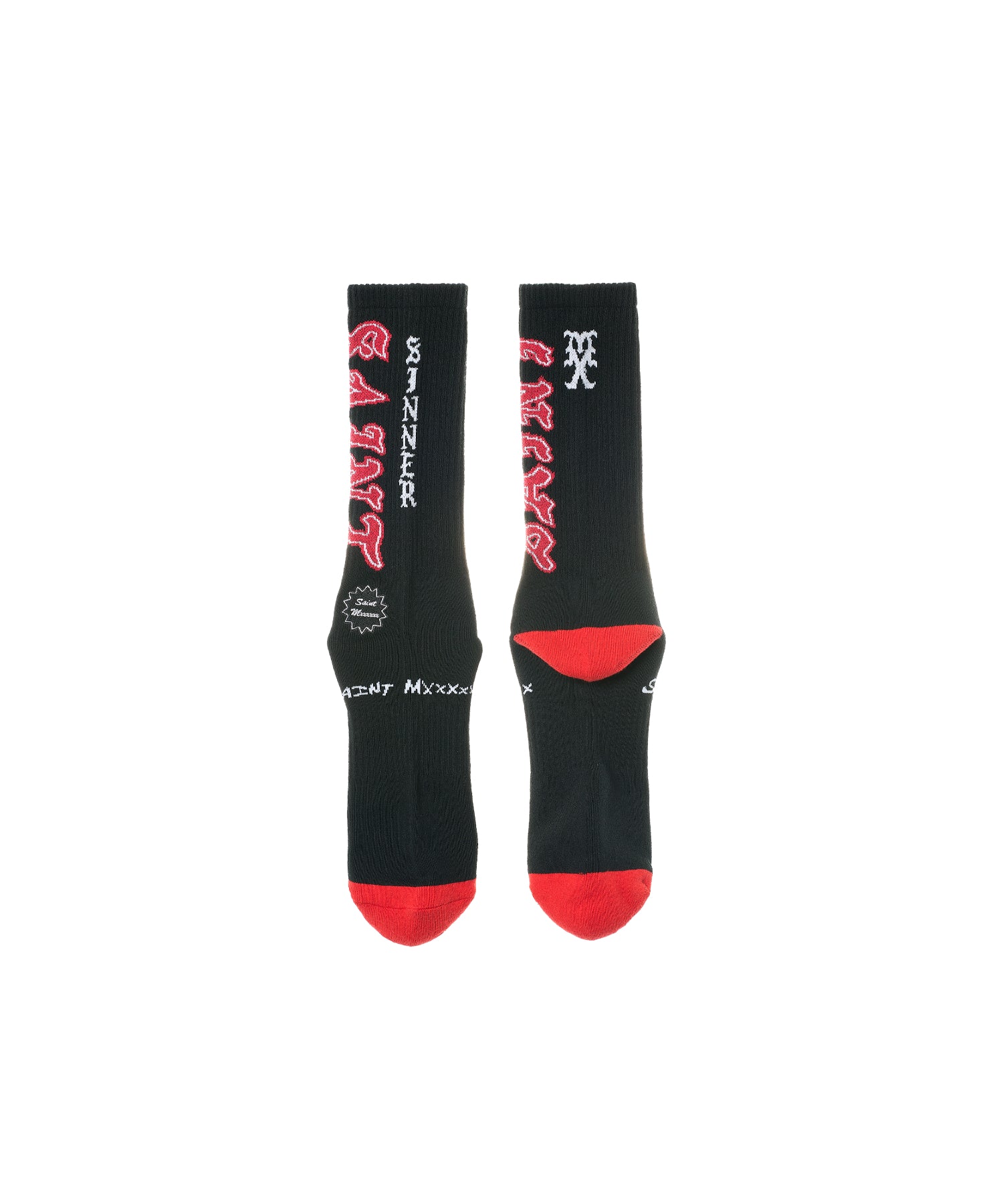 SOCKS/SAINT/BLACK+RED