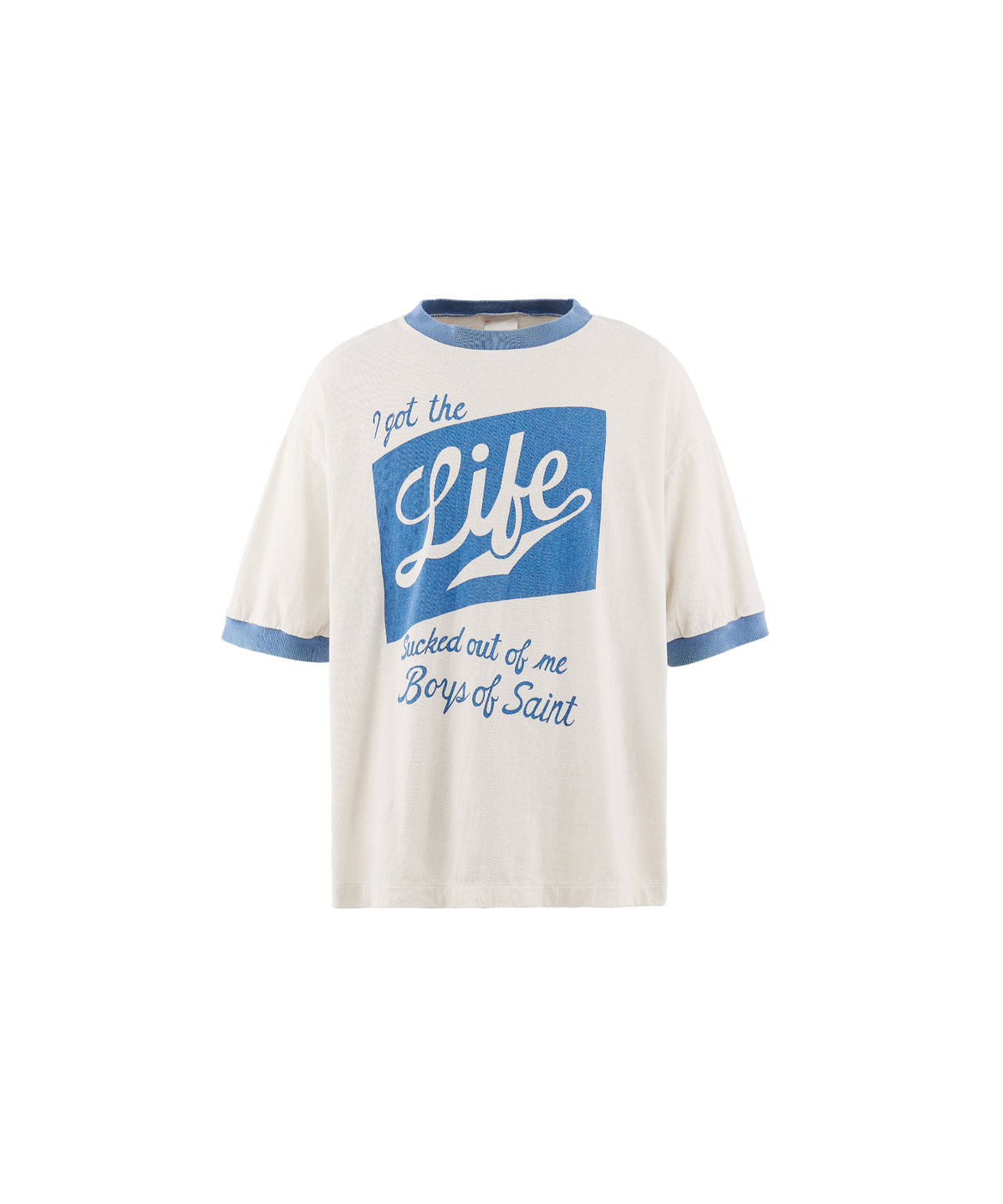 BOS_SS T-SHIRT/RINGER TEE/WHITE
