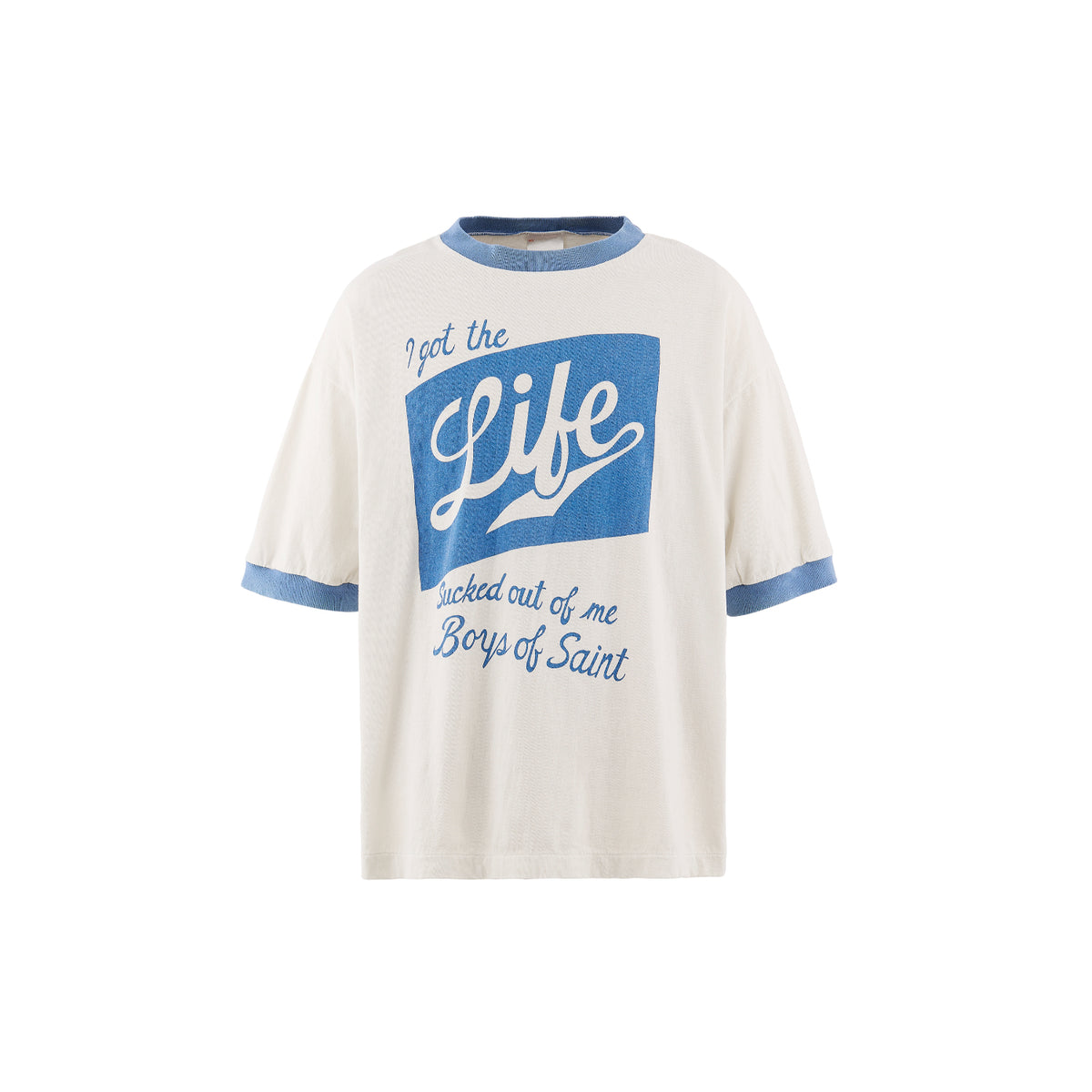 BOS_SS T-SHIRT/RINGER TEE/WHITE - SAINT MXXXXXX (セントマイケル 