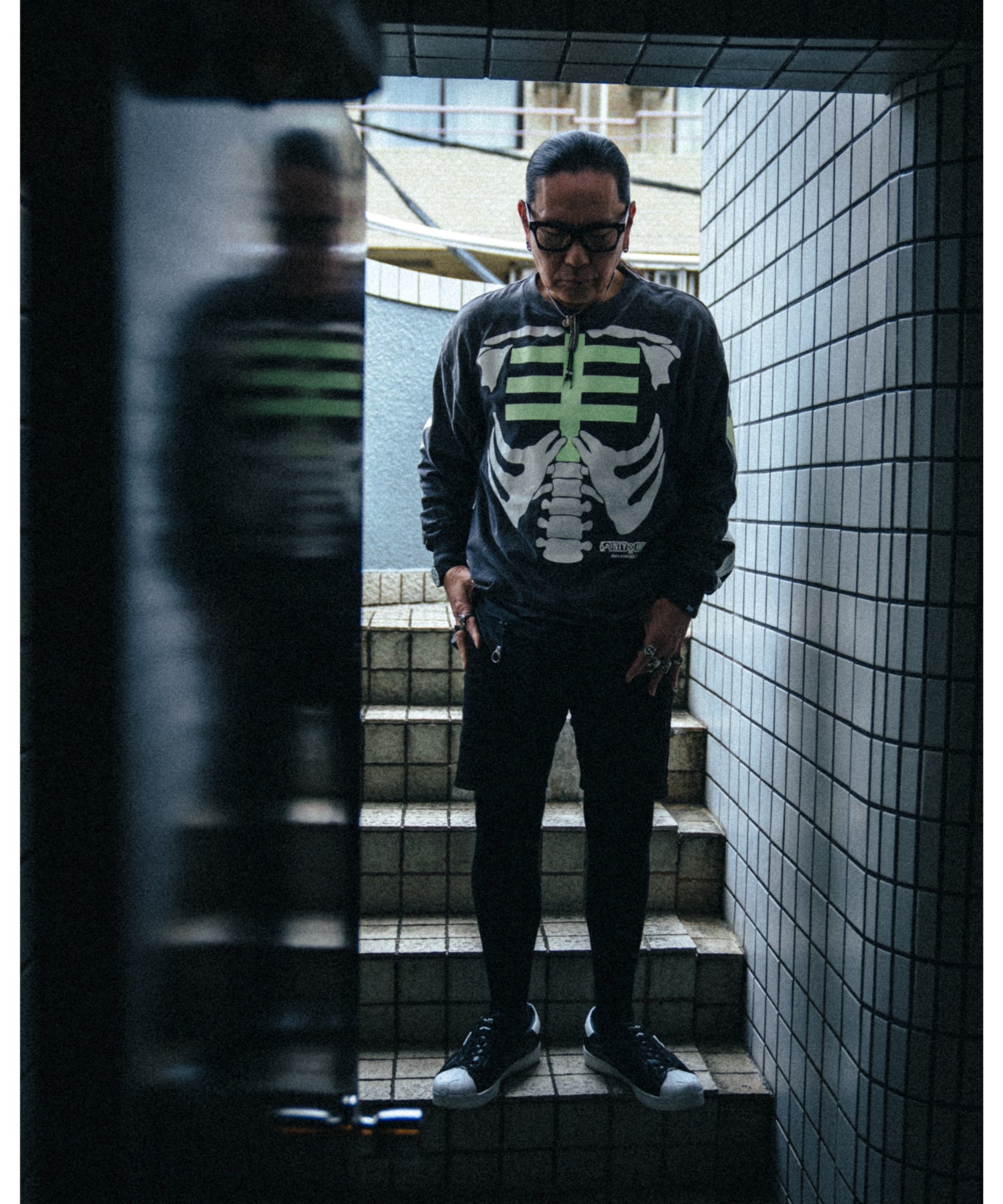 BH_LS T-SHIRT/BONE/BLACK - SAINT MXXXXXX (セントマイケル) - tops