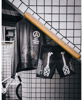 BH CUT SEW SHORTS/BONE/CHARCOAL