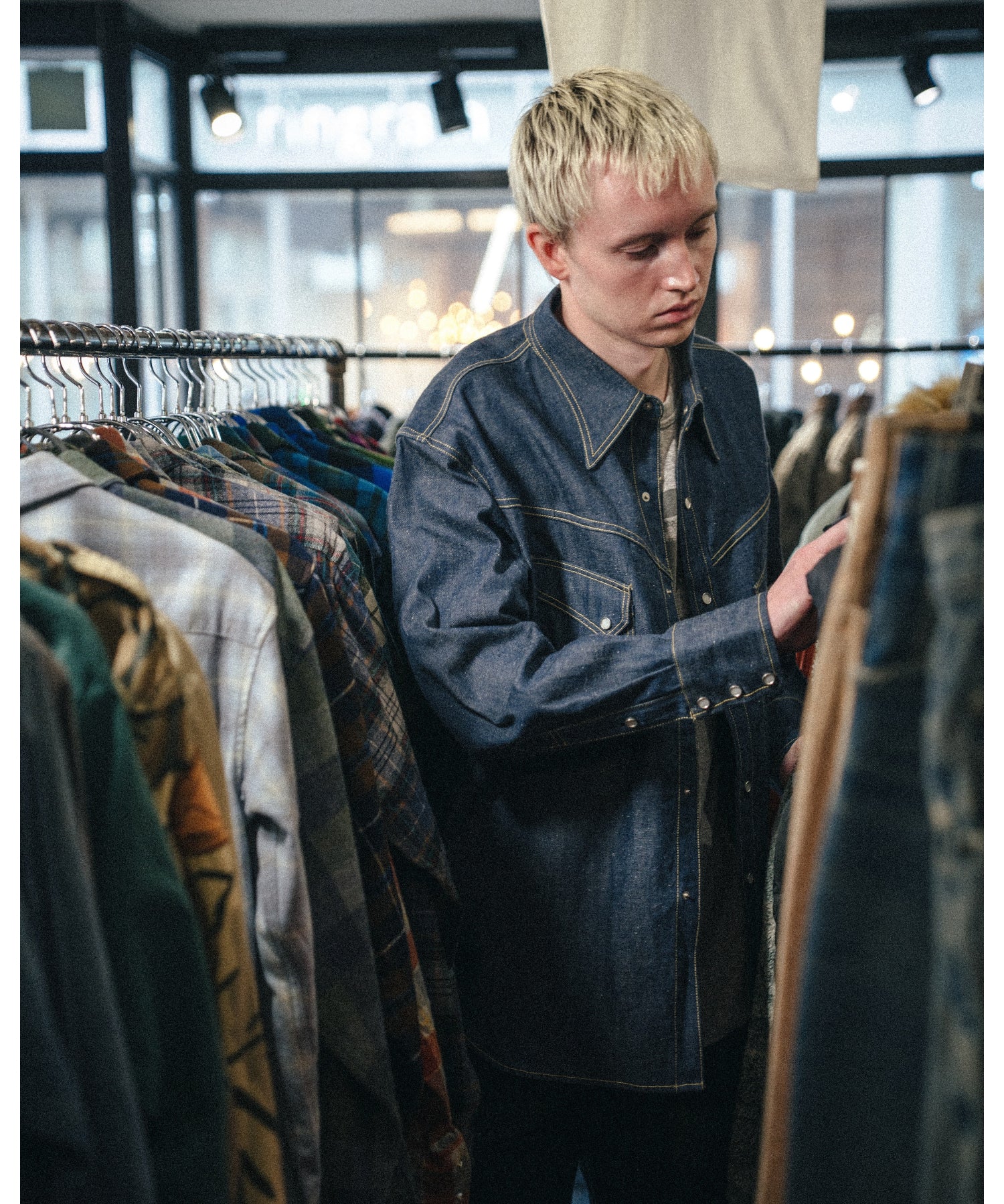 BBJ_DENIM SHIRT/REGID/BLUE