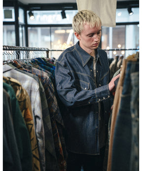 BBJ_DENIM SHIRT/REGID/BLUE