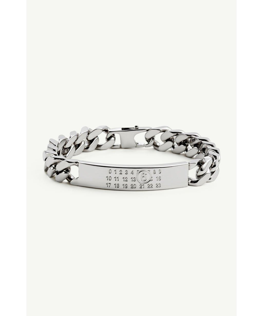 チェーンブレスレット Minimal Logo Id Tag Curb Bracelet - MM6 
