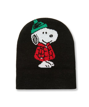 SNOOPY PUFFER CUFF BEANIE
