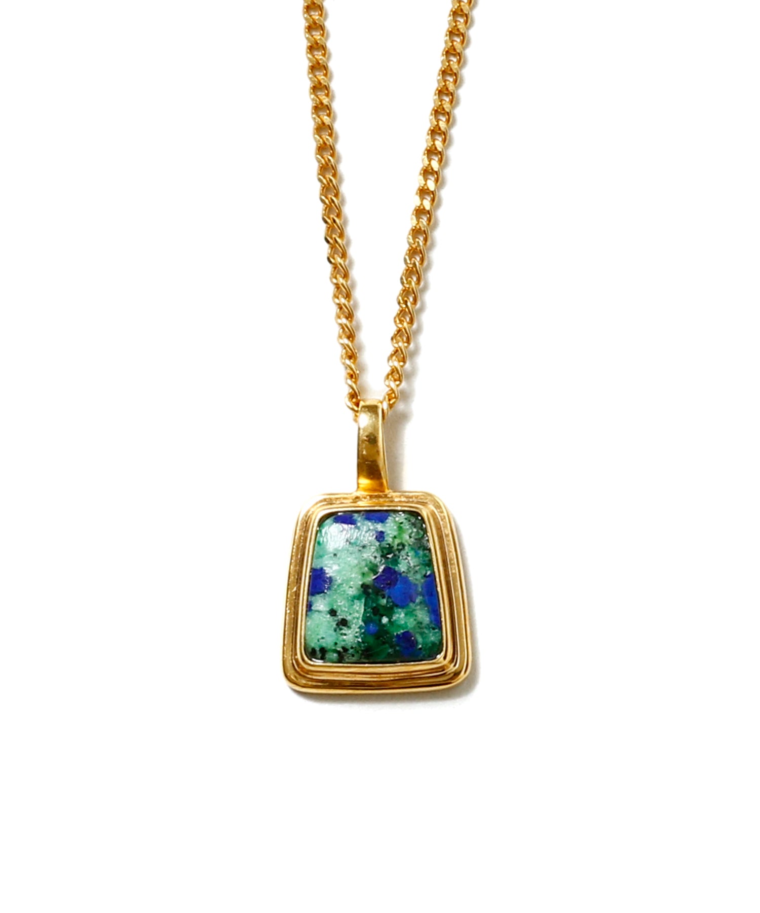 Square Stone Charm Necklace