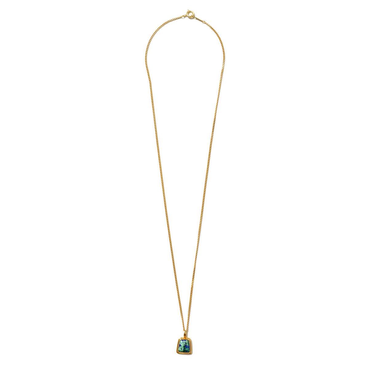 Square Stone Charm Necklace - Preek (プリーク) - accessory