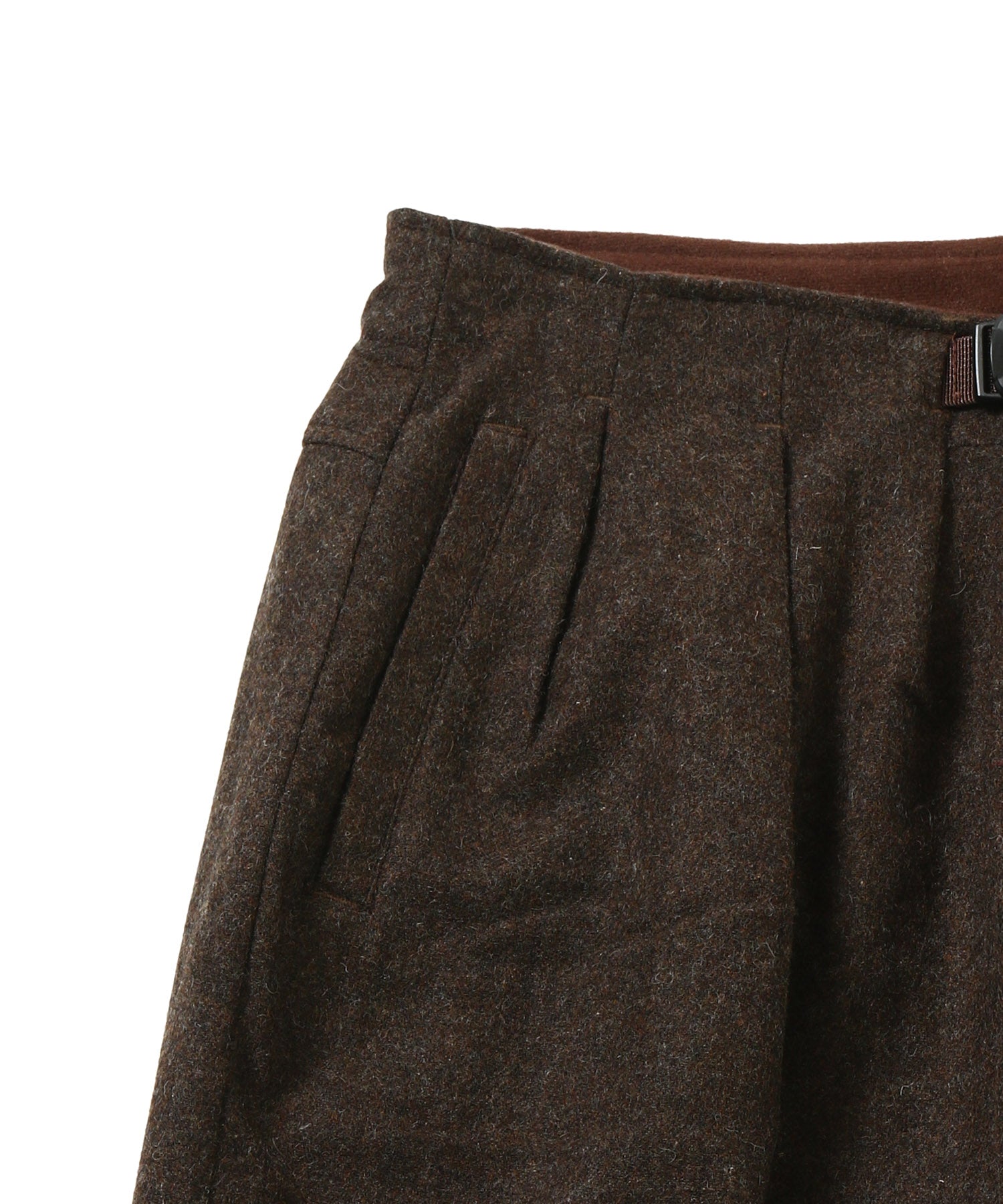 CRAFTED 3 TUCK SLACKS / WOOL MIX TWILL