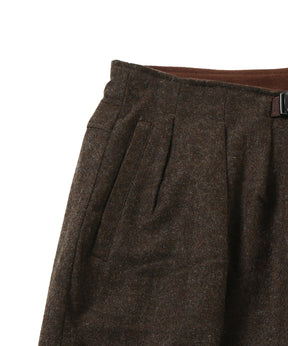 CRAFTED 3 TUCK SLACKS / WOOL MIX TWILL