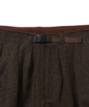 CRAFTED 3 TUCK SLACKS / WOOL MIX TWILL