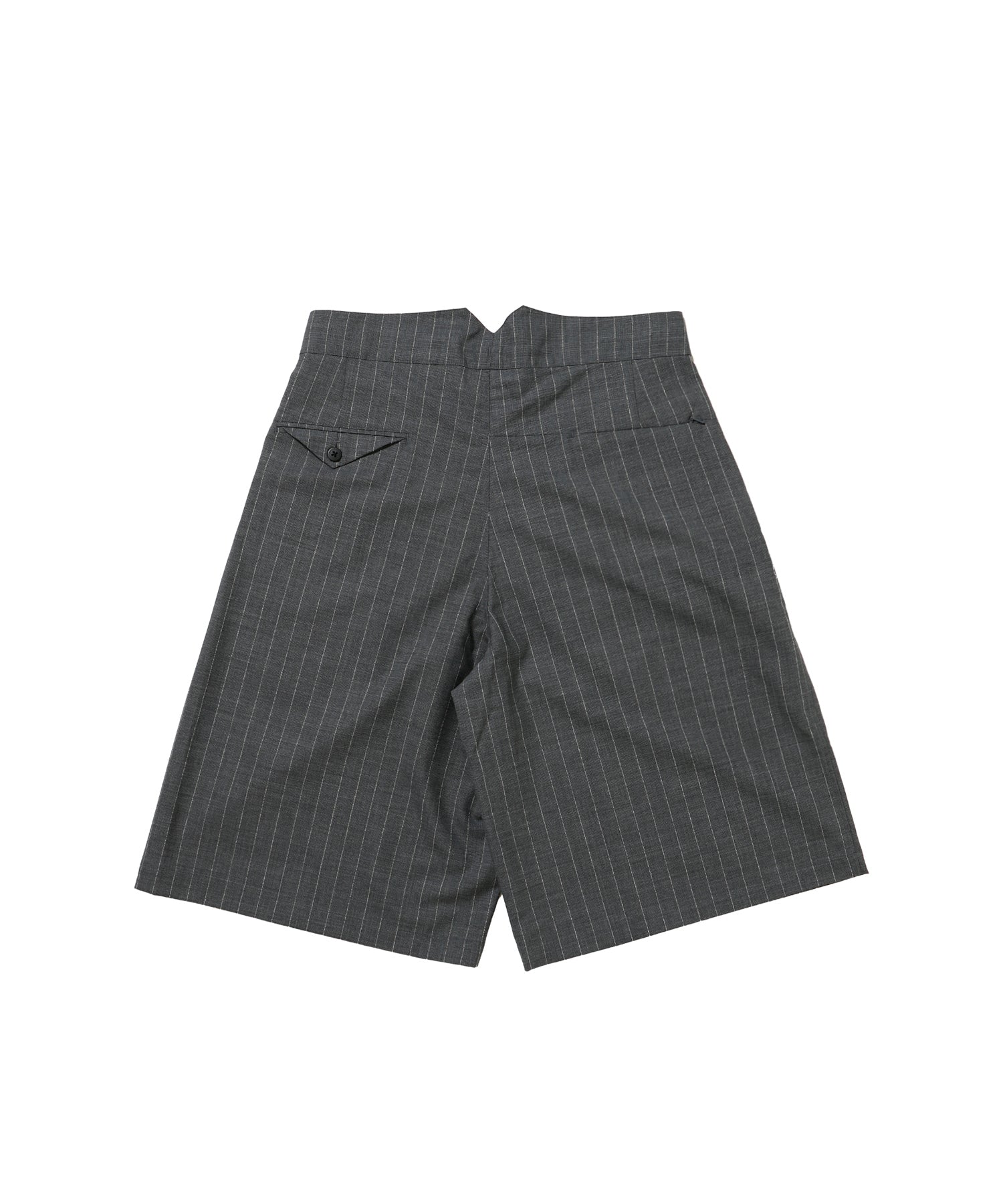 RESEARCHED 3/4 EASY SLACKS / WOOL SATIN CHALK STRIPE