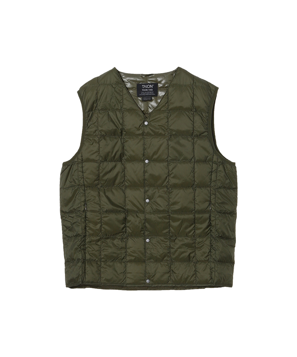 Basic V-Neck Button Inner Down Vest