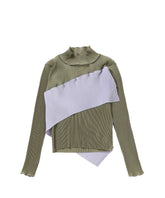SPIRAL WAVE LONG SLEEVE TOP HIGH NECK TYPE