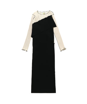 SPIRAL WAVE LONG SLEEVE DRESS