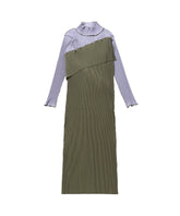 SPIRAL WAVE LONG SLEEVE DRESS HIGH NECK TYPE
